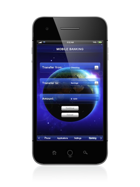 A screenshot of a smartphone displaying a banking app's security settings, specifically highlighting the two-factor authentication options with various methods like SMS, authenticator app, and biometrics.