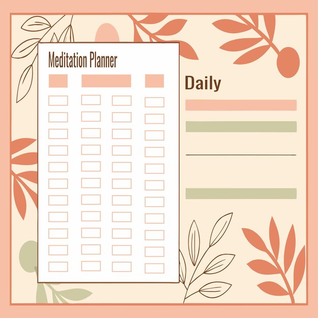 A well-organized daily planner page with 