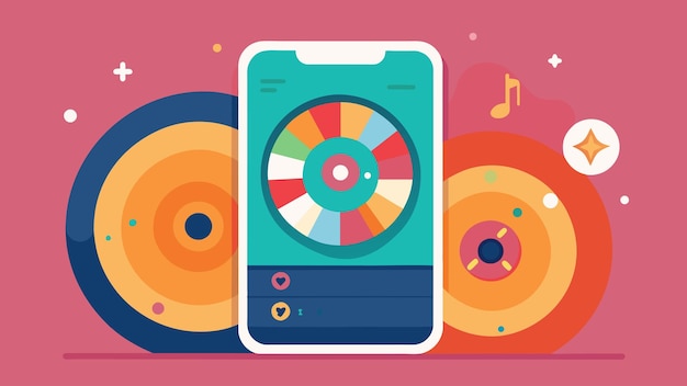 An illustration showcasing a music app interface with a 