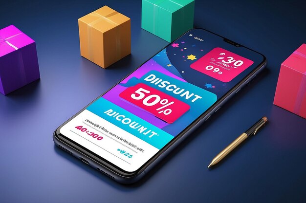 A smartphone screen displaying a delivery app interface with prominent coupon codes and promotional offers highlighted.
