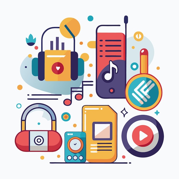A stylized graphic representing data encryption and privacy protection within a music streaming app interface, symbolizing user control over their personal data.
