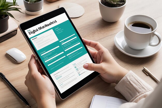 A tablet showing a list of resume templates in a resume builder app. The templates vary in style and layout, from classic to modern, catering to different industries and job types. The interface is clean and user-friendly, with categories and filters for easy browsing.
