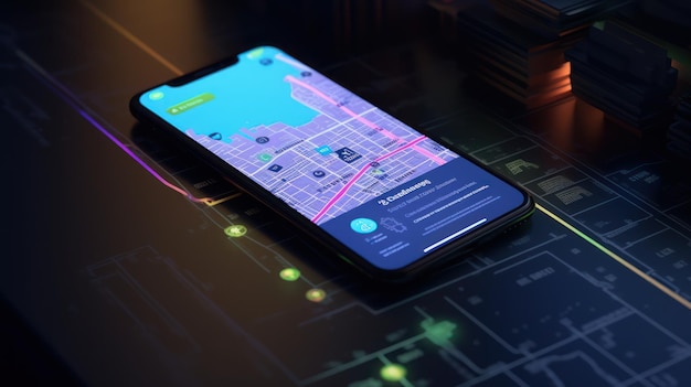 A smartphone screen displaying a map application with highlighted privacy settings and user data controls, emphasizing the user's ability to manage location sharing and data collection preferences.