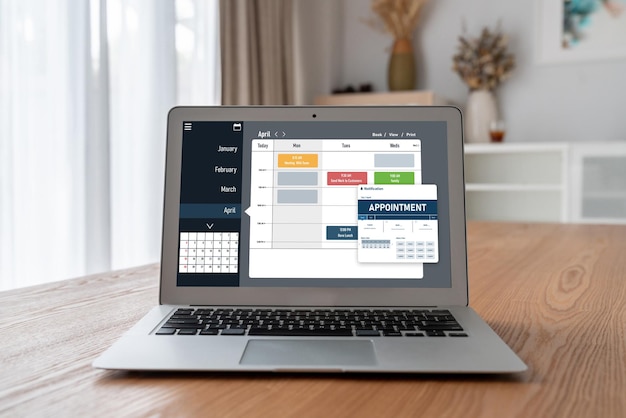 A screenshot of a popular task management app interface on a laptop, showing integration with other apps like Google Calendar, Slack, and Gmail, all working seamlessly together.