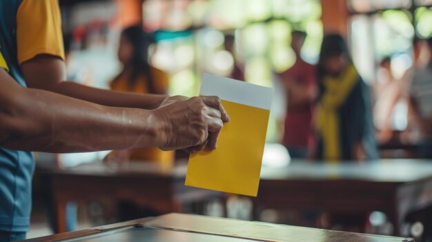 A close-up of a Brazilian citizen's hand holding up their identification document, emphasizing the need for accurate documentation when applying for or maintaining eligibility for Auxilio Brasil in 2025.