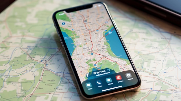 A screenshot-style image showcasing the Google Maps app interface on a smartphone. The map displays a route in São Paulo with real-time traffic information, highlighted in different colors representing traffic density. The focus is on the user-friendly interface and detailed navigation features.