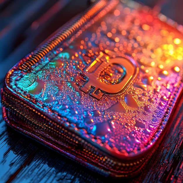 An artistic representation of a digital wallet displaying a collection of NFTs, stylized as valuable art pieces, coins and badges of exclusive clubs. The image communicates the potential wealth and status that collecting the right NFTs can offer.